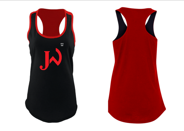 JW Female Tank Top (Black and Red)