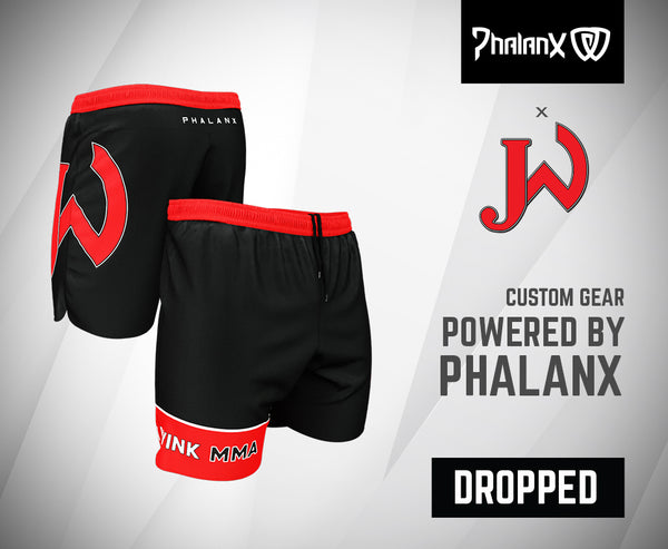 JW Phalanx Fight Shorts with Red Banner